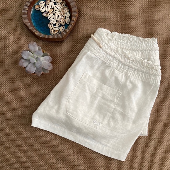 🐚 Roxy Rope + Linen Drawstring Shorts w Pockets - Picture 4 of 7